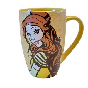 Disney Parks Beauty & Beast Belle Yellow Mug Coffee Cup 5" Authentic Thailand